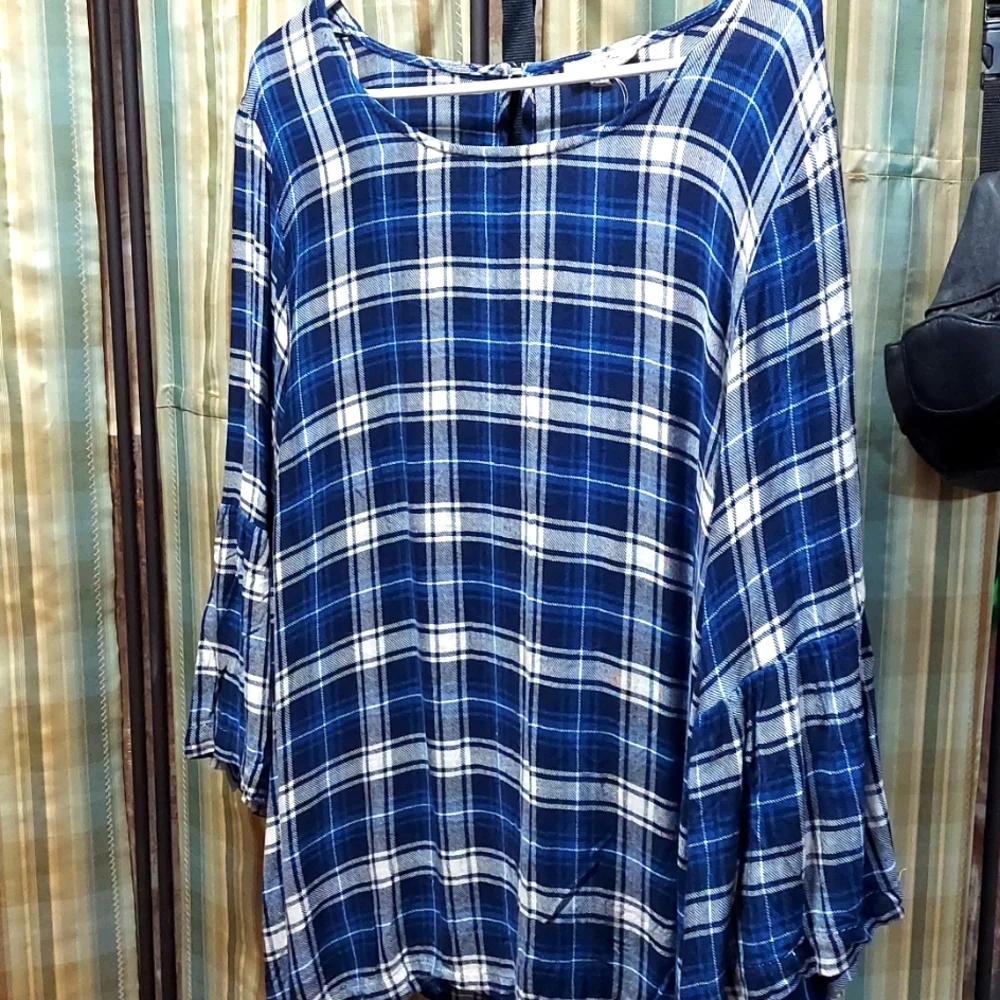 Jane and Delancey Plaid Flannel Shirt - Picture 1 of 5